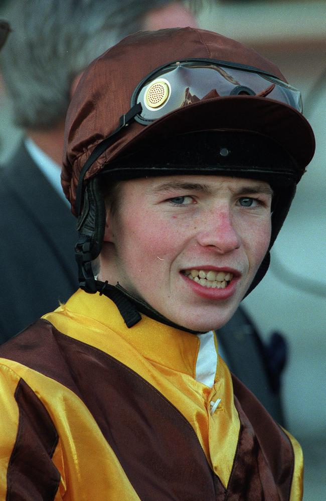 The late Mark Goring pictured as an apprentice at Caulfield in 1998.