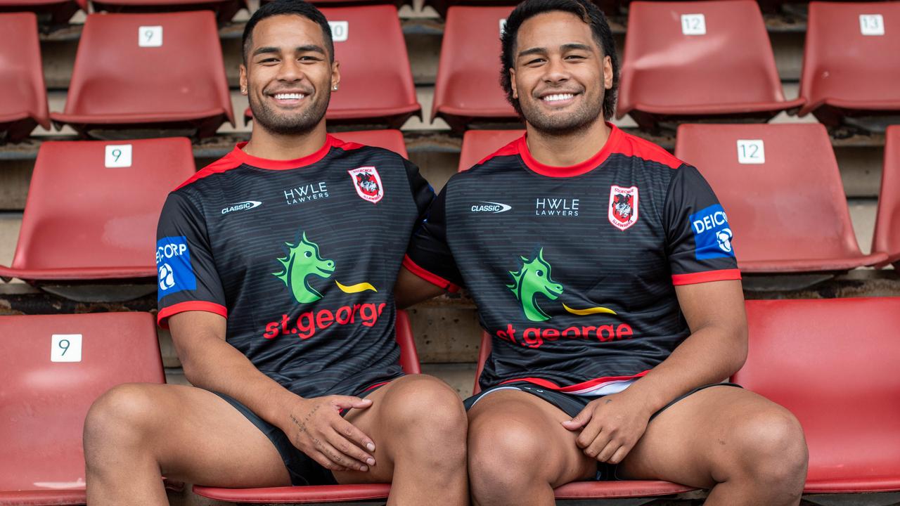 St George Illawarra twins Mat and Max Feagai. Pic: Dragons Digital