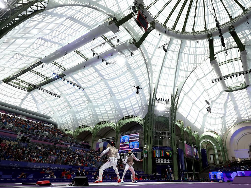 Fencing at the Grand Palais will stick with us forever. (Photo by Ezra Shaw/Getty Images)