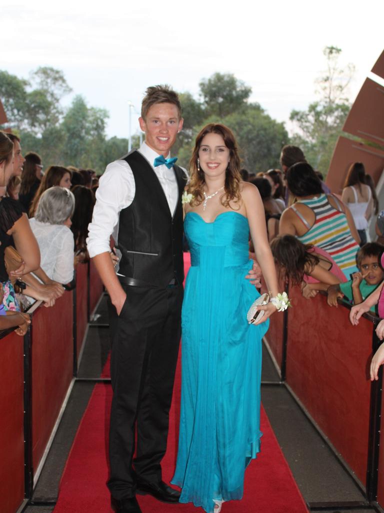 Erin Walsley Black and Jess Sanders at the 2012 Centralian Senior College formal at the Alice Springs Convention Centre. Picture: NT NEWS