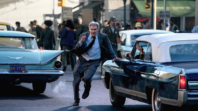 Harrison Ford in one of the chase sequences in Indiana Jones and the Dial of Destiny. Picture: Jonathan Olley