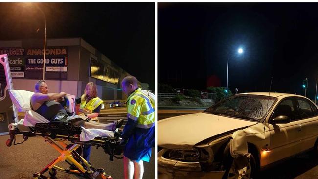 A 64-year-old Pialba man was rushed to hospital following a two-vehicle crash at a busy Pialba intersection.