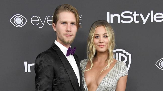 Kaley Cuoco and Karl Cook at the 18th Annual Post-Golden Globes Party. Picture: Frazer Harrison/Getty Images