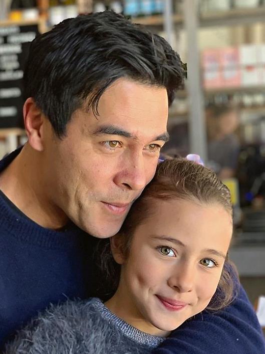 Sarah Roberts’ husband James Stewart with his daughter Scout. Picture: Instagram