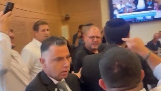 A fight breaks out in Israeli parliament on October 29 2024