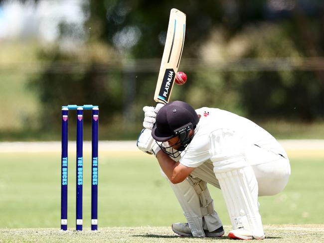 Duck! Jake Cronin of Buckley Ridges tries to evade a short ball. (Photo by Josh Chadwick)