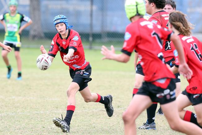 A Rugby League Gold Coast junior gala day at Burleigh Bears Junior Rugby League Club. Under 14s. Mudgeeraba vs Helensvale. 5 September 2021 Miami Picture by Richard Gosling