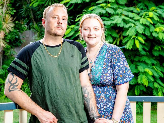 Brad and Vanessa Turner at their Brisbane home. Picture: Richard Walker