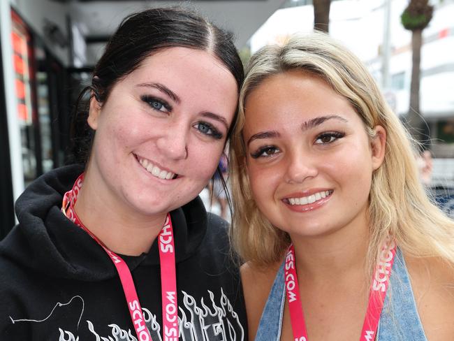 Schoolies in Surfers Paradise 2024 Gallery..Maya Doherty, Demi Braden. Picture Glenn Hampson