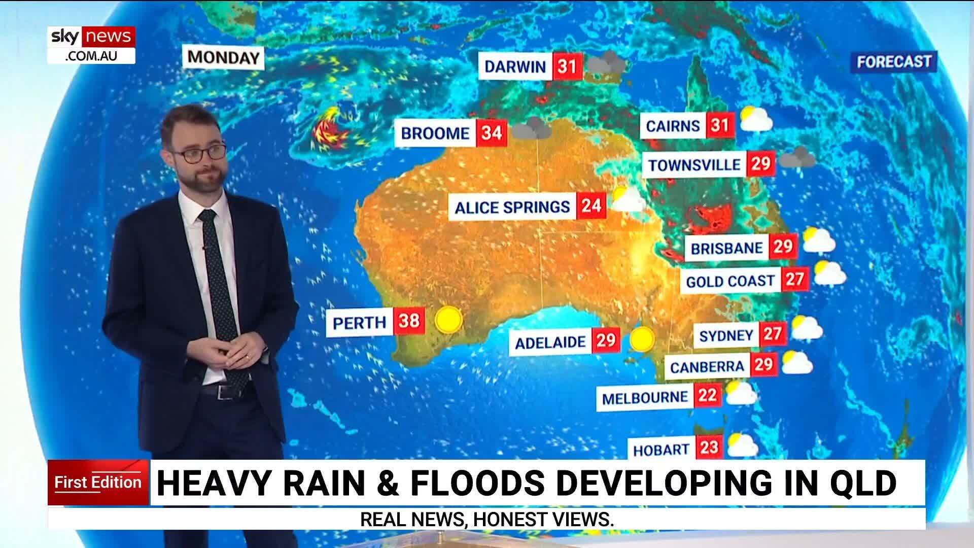 Analysis: Heavy rain and flood activity developing in Queensland