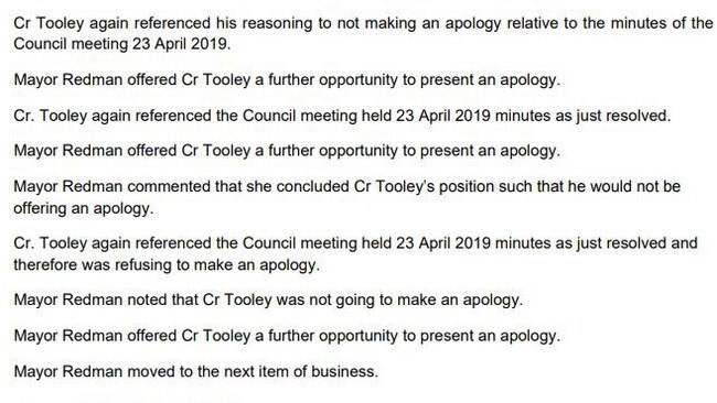 Gawler Council minutes from the meeting of May 28, 2019. Picture: Supplied