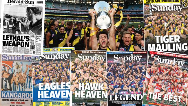 The Sunday Herald Sun’s historic Grand Final souvenir edition front pages have been digitised for the first time.