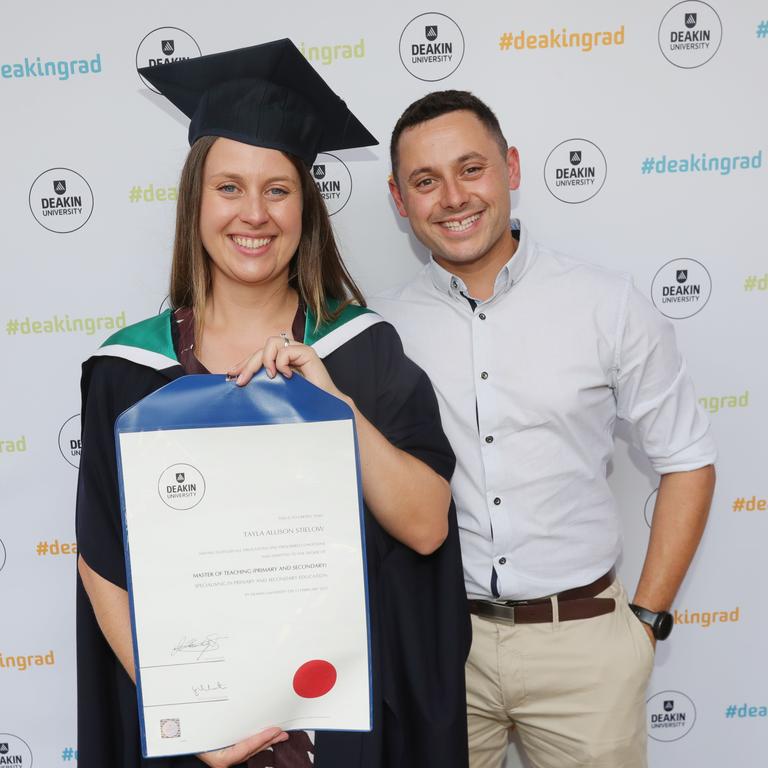 Graduate Tayla Stielow and Sean Rode Picture: Mark Wilson