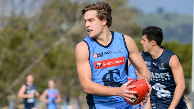 Voss in action for Sturt in the SANFL. Picture: Brenton Edwards