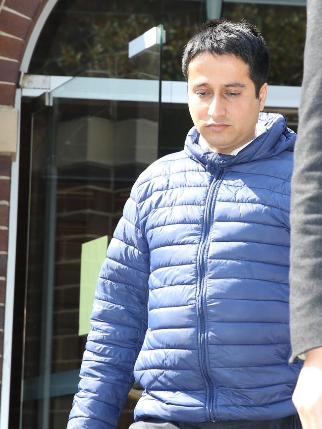 Prakash Paudyal leaves Manly Court after a brief court appearance. Picture: John Grainger