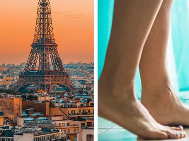 Walking around a Paris apartment in the nude