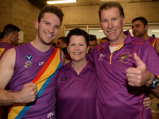 Michael, Jude and Russell Barnes after a match played in honour of Jane Barnes.