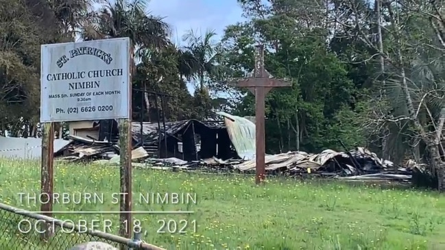 St Patrick’s Church in Nimbin fire