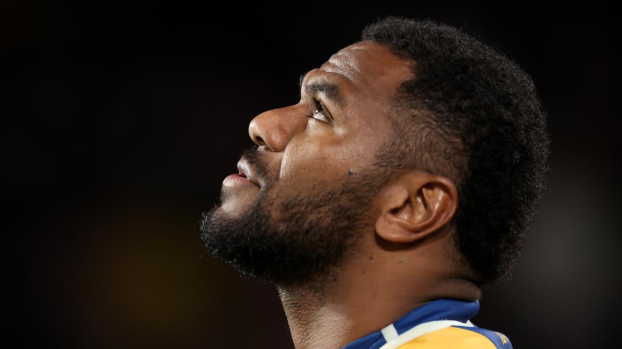 SYDNEY, AUSTRALIA - OCTOBER 02: Maika Sivo of the Eels looks on during the 2022 NRL Grand Final match between the Penrith Panthers and the Parramatta Eels at Accor Stadium on October 02, 2022, in Sydney, Australia. (Photo by Mark Kolbe/Getty Images)