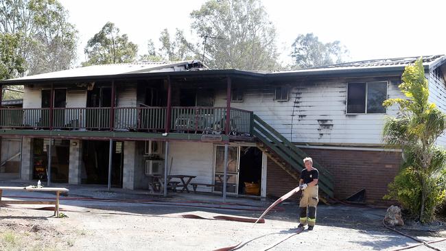 This house at Buccan was gutted on Friday when a fire ripped through it. PHOTO: AAP/Richard Gosling