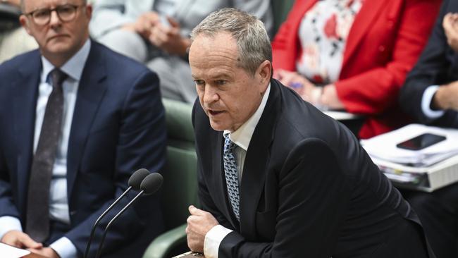 Bill Shorten poured heat on Scott Morrison. Picture: NCA NewsWire / Martin Ollman