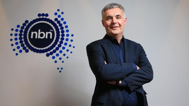 NBN chief executive Stephen Rue. The CVC component of NBN Co’s pricing structure is unique to Australia and determines broadband capacity for retailers, who have consistently called for it to be scrapped. Picture: Aaron Francis