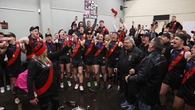 North Launceston sing the team song. TSL grand final 2024 - North Launceston V Lauderdale. Picture: Nikki Davis-Jones