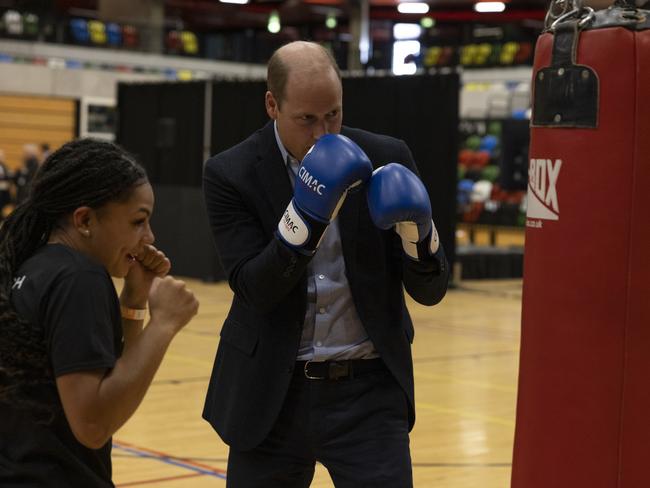 Prince William showed off his boxing skills. Picture: Getty Images