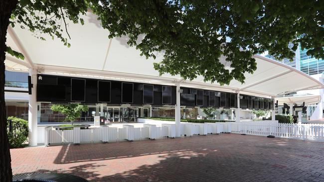 Deserted: Melbourne Cup day at Flemington Racecourse without a crowd. Picture: Alex Coppel.