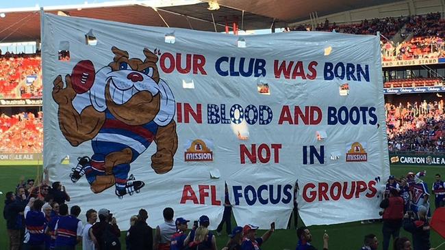 The Western Bulldogs’ banner.