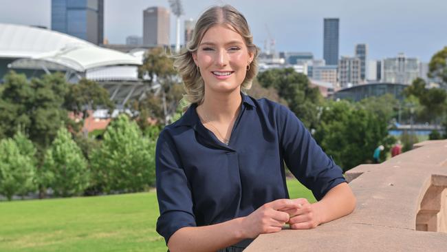 At just 20, Jess, a former foster care child, is an established entrepreneur, having already set up and sold a successful business. Picture: Brenton Edwards