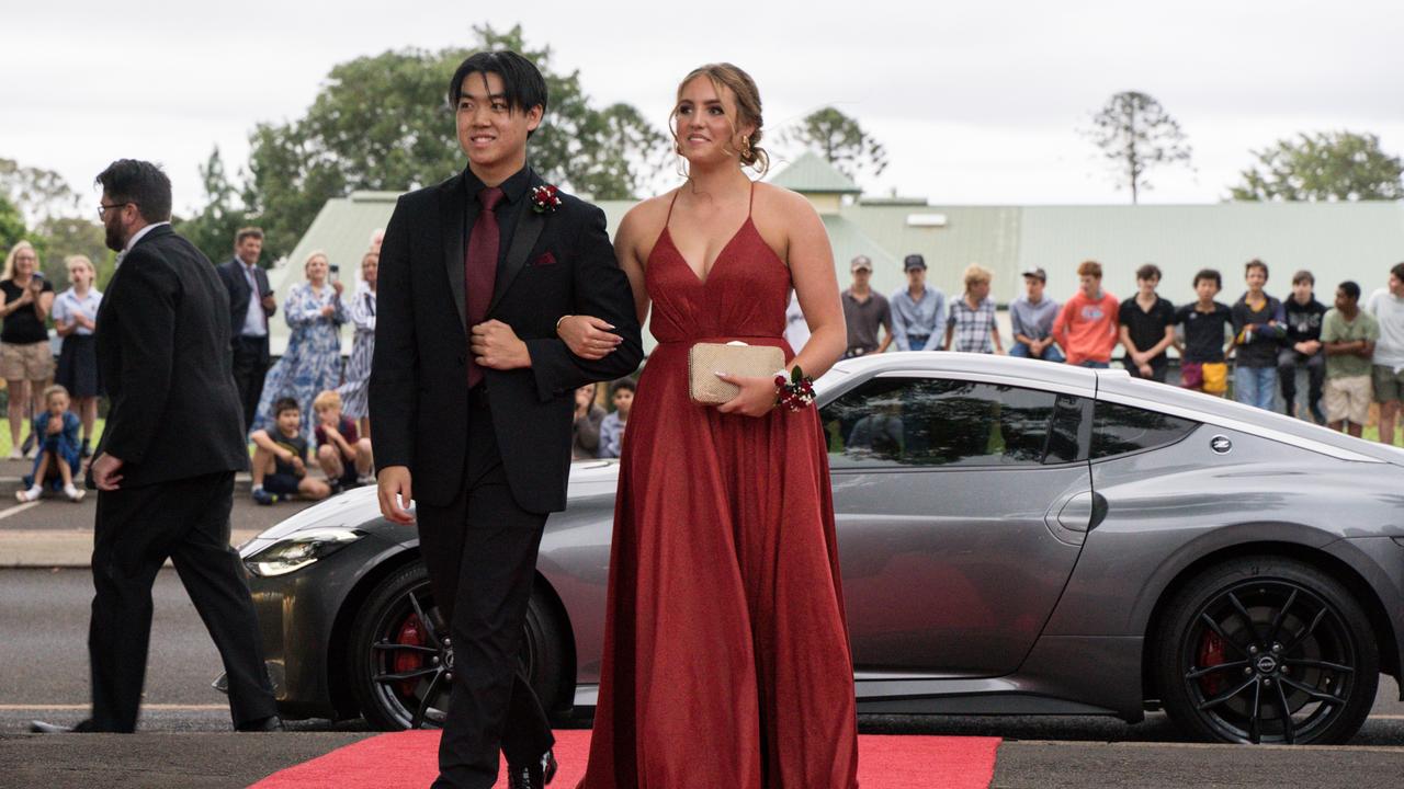 Jeiron Yong and Mya Gilbert arrive at Toowoomba Anglican School class of 2024 school formal. Friday, November 15, 2024. Picture: Christine Schindler