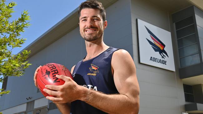 Adelaide recruit Alex Neal-Bullen at the club’s West Lakes headquarters. Picture: Keryn Stevens