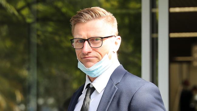 Former police officer Thomas McClenaghan leaves Waverley Court. Photo: Tim Hunter