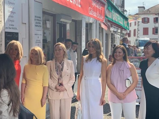 The G7 first ladies out on an outing in the French village of Espellette. Picture: News Corp Australia