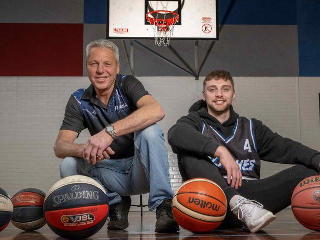 Grant Stivey and his son Jay. Picture: Tony Gough