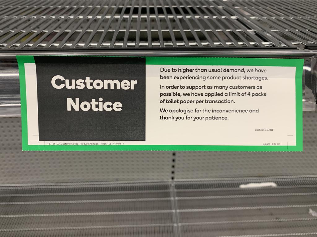 Limits have been imposed on items like toilet paper.