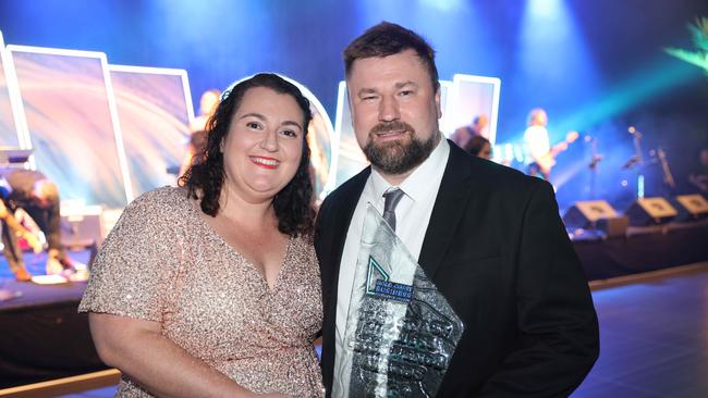 Anna Bell and Luke Bell at the Gold Coast Business Excellence Awards 2024 Gala for Gold Coast at Large. Picture, Portia Large.