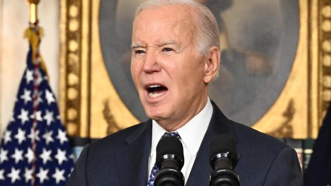 Joe Biden speaking at the White House. Picture: Mandel Ngan/AFP