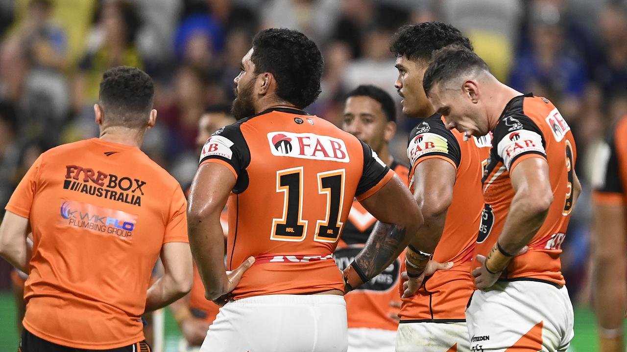 NRL news 2023  North Queensland Cowboys break records in shock flogging of  Wests Tigers, Cowboys v Tigers highlights, Scott Drinkwater interview