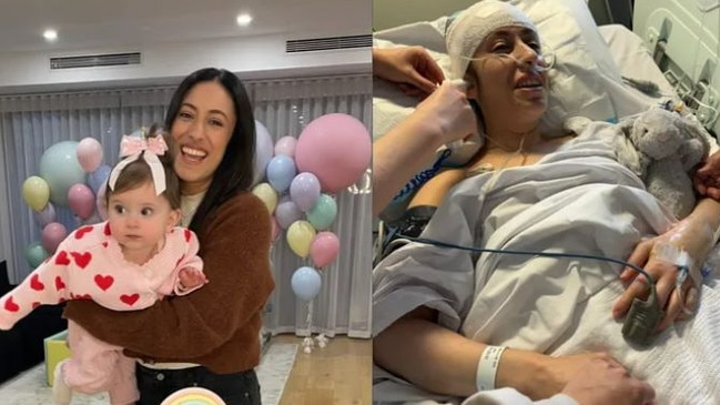 Rosanna Scarcella has been rocked by the shock discovery of a 3cm brain tumour that has left her unable to walk. Picture: supplied.