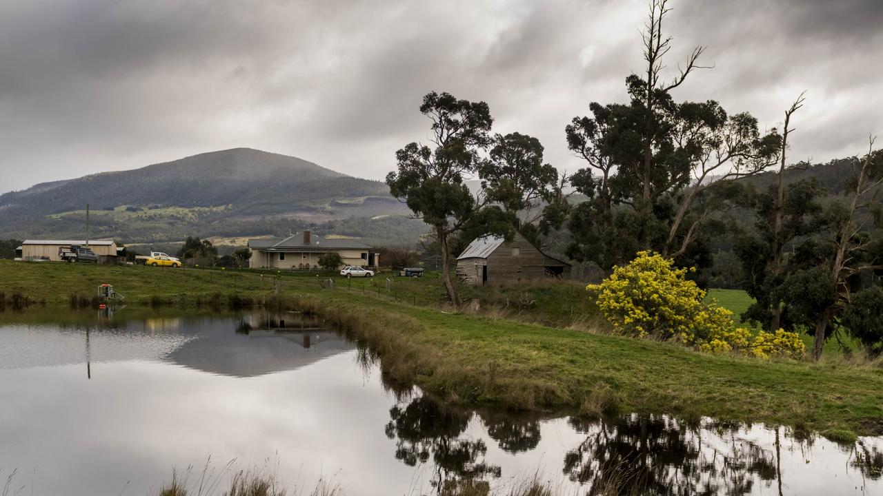 Farmhouse reflections in the dam. Picture: Phillip Biggs