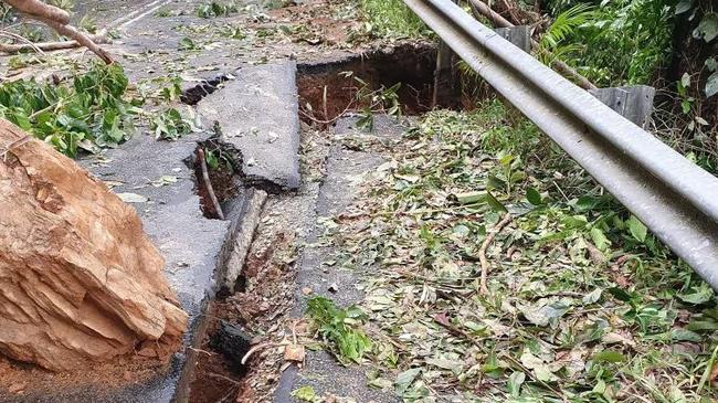 Landslides and raging floodwaters have destroyed infrastructure, including roads throughout the Daintree region.