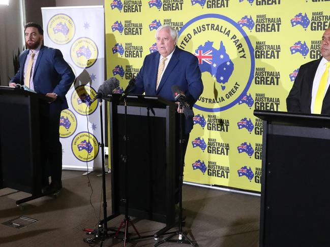 Clive Palmer made the announcement in Brisbane. Picture: Liam Kidston