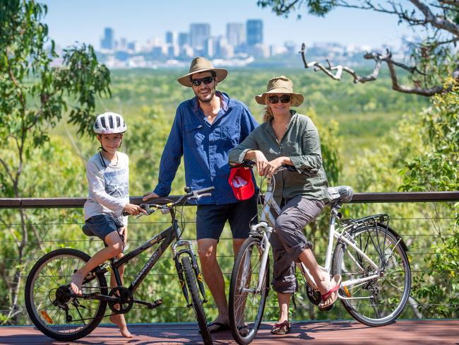 <s1>Etienne Pazo Savage, Juan Pazo Coyola and Melissa Savage at the Charles Darwin National Park. Picture: Che Chorley</s1>