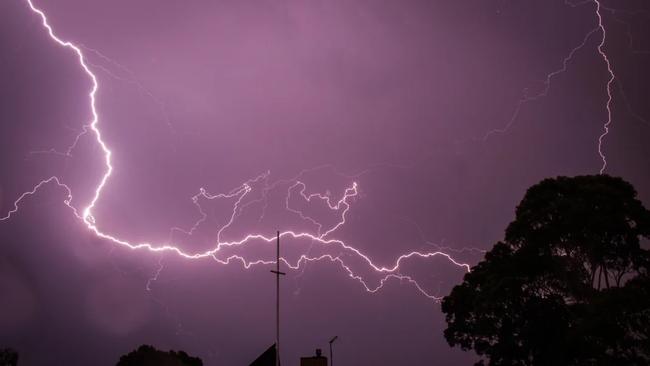 The ‘hours of lightning’ has left thousands without power. Picture: Reddit