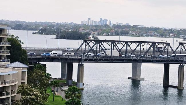 Traffic on the Iron Cove Bridge was at a standstill on Tuesday morning. Picture: Facebook