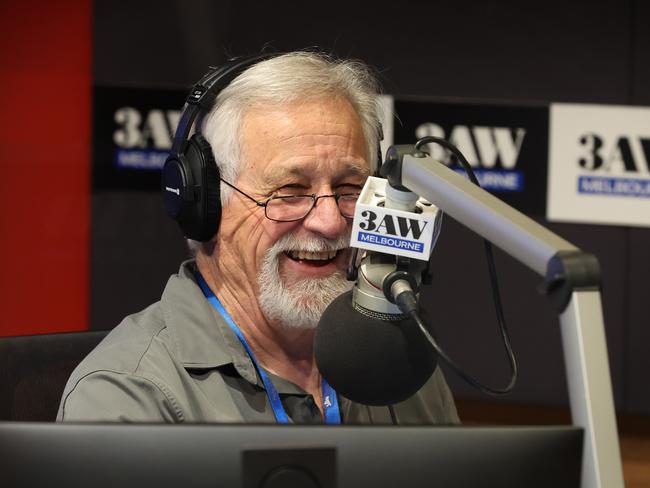 Neil Mitchell during his last day on air presenting his morning program. Picture: David Caird