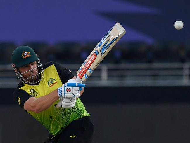 Australia's captain Aaron Finch came out blasting early. Picture: Aamir Qureshi/AFP