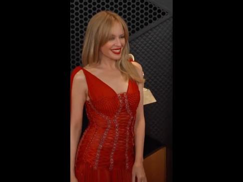 Kylie stuns on red carpet following huge Grammys win